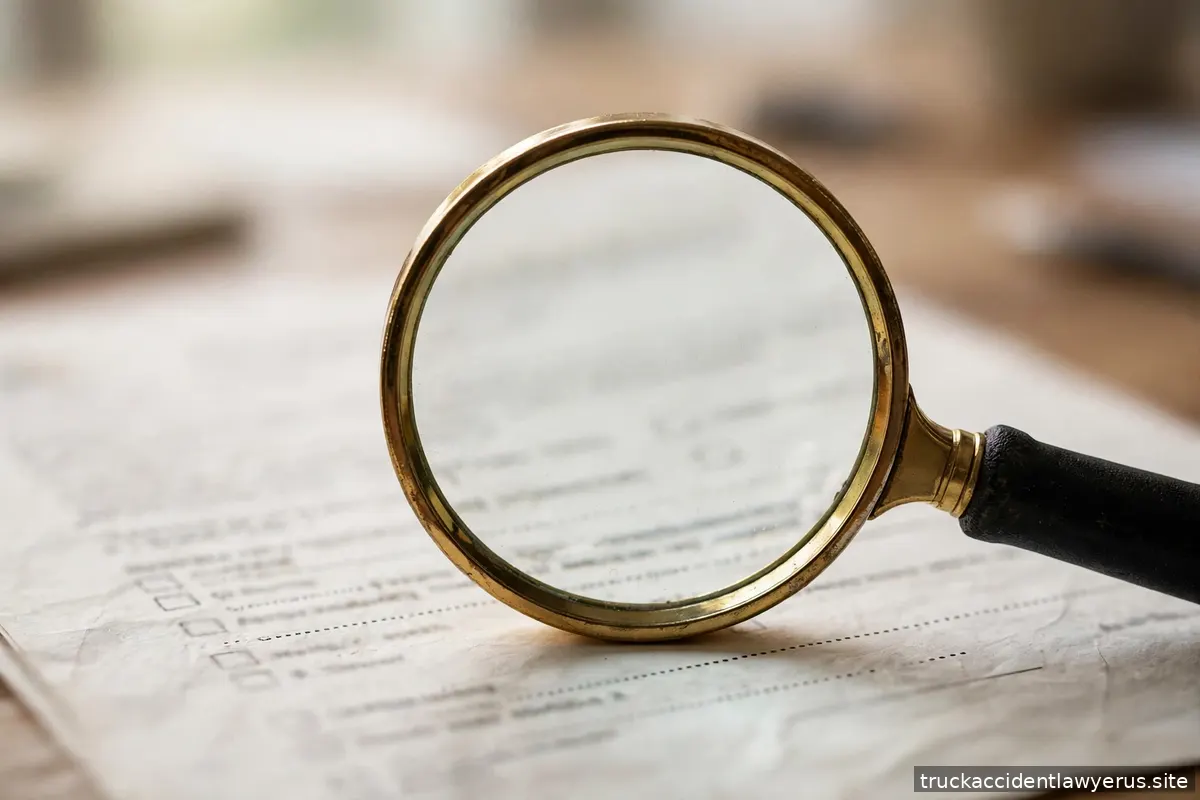 Magnifying glass over an insurance policy document