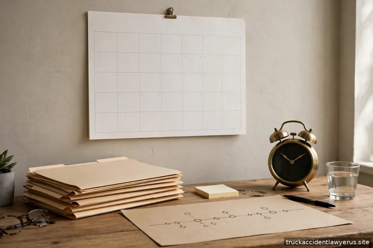 Wall calendar and alarm clock with legal folders